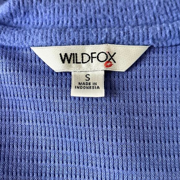 Wildfox Haley Brushed Purple Orchid V Neck Long Sleeve Thermal Sweater Top Small - Picture 7 of 9